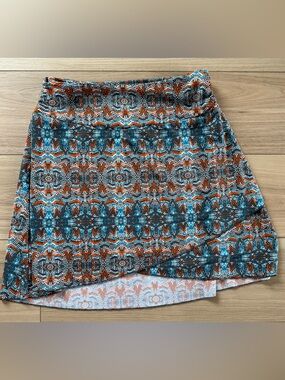 Soybu Skort Large Athletic Skirt Shorts Blue Orange